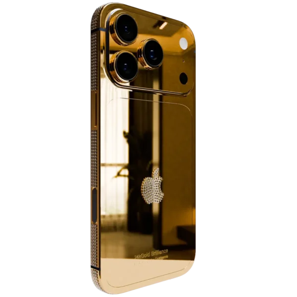 24k Gold iPhone 17 Pro and Pro Max Crystal Bezel Logo