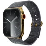 Gold Apple Watch 11 with Black Python Strap