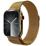 Gold Apple Watch 11 with Milanese strap