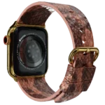 Gold Apple Watch 11 with Brown Python Strap - Image 2