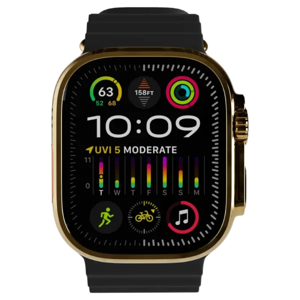 Ultra 3 Watch with Black Ocean Band 24k Gold Customized