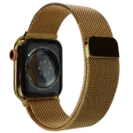 Gold Apple Watch 11 with Milanese strap - Image 2